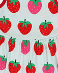 Organic Strawberry Summer Dress for Kids with Swinging Skirt and Toby Tiger Print by Toby Tiger at brixbailey.com