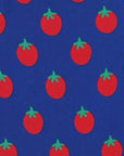 Premium baby tomato print short sleeve T-shirt, soft organic cotton, stylish Toby Tiger design, snap button closure, eco-friendly dyes by Toby Tiger at brixbailey.com