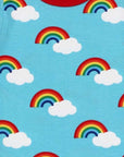 Premium organic cotton kids t-shirt with rainbow print, soft GOTS-certified fabric, stylish colorful trim, snap buttons for easy dressing by Toby Tiger at brixbailey.com