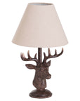 Stag Table Lamp with Linen Shade