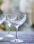 Crystal Champagne Saucers with Stars Design