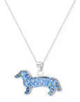 Forget-Me-Not Dachshund Pendant Necklace