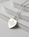 Sterling Silver Heart Pendant – Engraved Saint Christopher Necklace with 20" Chain