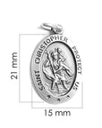 Sterling Silver Saint Christopher Oval Pendant – Engraved Travel Safety Necklace