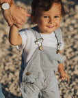 Forest Green Seersucker Dungarees