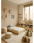 Brown and Blue Striped Wallpaper