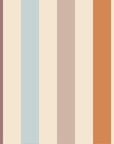 playful cozy stripes wallpaper in warm hues for a fun kids room decor makeover