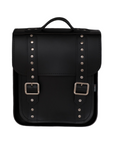Handmade Leather City Backpack - Black Gothic Studded