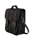 Handmade Leather City Backpack - Black Gothic Studded
