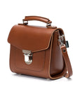 Handmade Leather Sugarcube Handbag - Chestnut