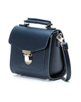 Handmade Leather Sugarcube Handbag - Navy