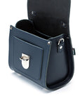 Handmade Leather Sugarcube Handbag - Navy