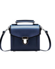 Handmade Leather Sugarcube Handbag - Navy