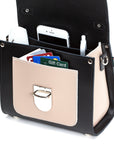 Handmade Leather Sugarcube Handbag - Cafe Noir