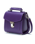 Handmade Leather Sugarcube Handbag - Purple