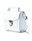 Handmade Leather Sugarcube Handbag - White
