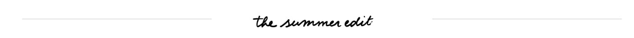 Text 'the summer edit' on a white background handdrawn for Brix + Bailey marketplace