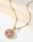 Sunburst Necklace - Amethyst in Gold or Silver