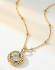Sunburst Necklace - Green Quartz in Gold or Silver