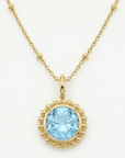 Sunburst Necklace - Sky Blue Topaz in Gold or Silver