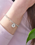 Sunflower Silver Charm Bracelet