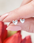 Sweetheart Silver Stud Earrings