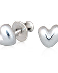 Sweetheart Silver Stud Earrings