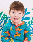 Premium Organic Cotton Fleece-Lined Jungle Print Sweatshirt with Pockets for Kids by Toby Tiger at brixbailey.com