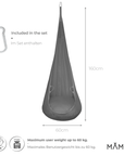 MAMOI® Hängesessel für kinder, Schaukel für kinderzimmer, Hängehöhle, Hängeschaukel, Sensory swing, Schaukeltuch indoor, Hängesack, Tuchschaukel, Babyschaukel, Hängetuch-1