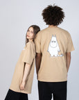 Organic Cotton T Shirt with Sniff Character in Beige