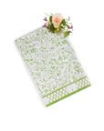 Pretty Meadow Green Floral Cotton Tablecloth