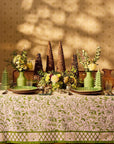 Pretty Meadow Green Floral Cotton Tablecloth