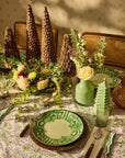 Pretty Meadow Green Floral Cotton Tablecloth