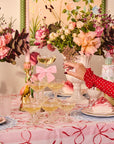 Kensington Bow Pink Cotton Tablecloth with Ric Rac