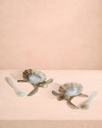 New Born Turtle Salt Cellar and Pepper Pots with Spoons - Pair