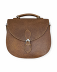 Handmade Tannery Leather Saddle Bag - Tan