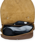 Handmade Tannery Leather Saddle Bag - Tan