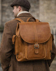 Men's Leather Tannery Backpack - Tan