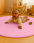 tapis eveil coton bio papate rose bebe