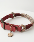 Kitsuné Tartan Red Paracord & Biothane Dog Collar