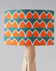 Teal and Orange Drum Lampshade, Geometric Arches Design Shade for Table, Floor or Ceiling Pendant Light