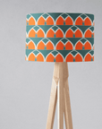 Teal and Orange Drum Lampshade, Geometric Arches Design Shade for Table, Floor or Ceiling Pendant Light