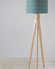 Teal and White Geometric Semi-Circle Design Lampshade, Ceiling or Table Lamp Shade