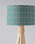 Teal and White Geometric Semi-Circle Design Lampshade, Ceiling or Table Lamp Shade