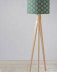 Teal Drum Lampshade, Retro Circles Design Shade for Table, Floor or Ceiling Pendant Light