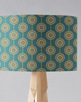 Teal Drum Lampshade, Retro Circles Design Shade for Table, Floor or Ceiling Pendant Light