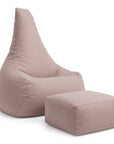 Tearo: Bean Bag + Footrest for Little Loungers - Rosy Pink