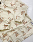 Long Sleeved Baby Bib - Teddy Bear Print