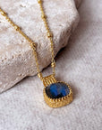 Tetra Square Gemstone Pendant with Labradorite