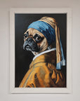 Pug with Pearl Earring Framed Print